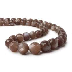 7-12mm Chocolate Moonstone faceted round beads 16 inch 44 pieces A (ONLINE ORDER ONLY)