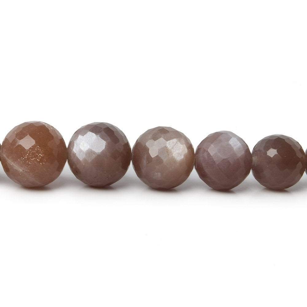 7-12mm Chocolate Moonstone faceted round beads 16 inch 44 pieces A (ONLINE ORDER ONLY)