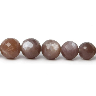 7-12mm Chocolate Moonstone faceted round beads 16 inch 44 pieces A (ONLINE ORDER ONLY)