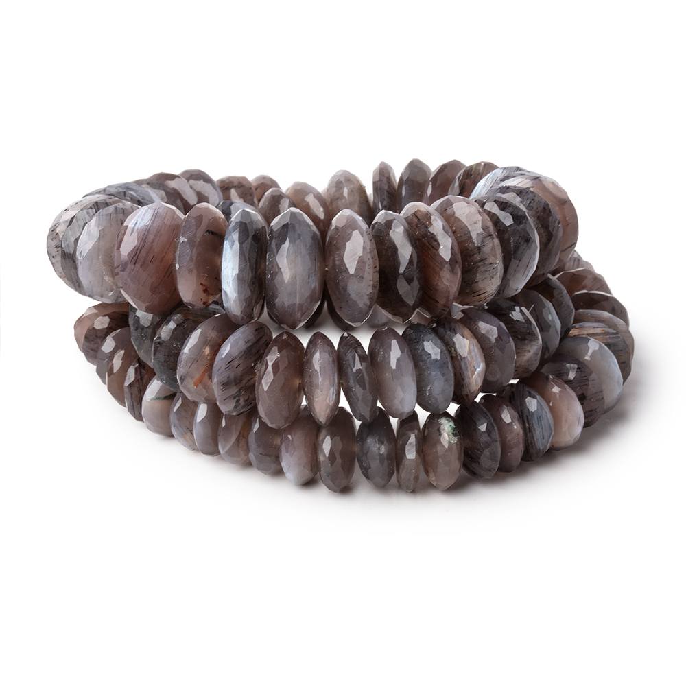 7-12mm Chocolate Moonstone German Faceted Rondelles 16 inch 100 Beads (ONLINE ORDER ONLY)