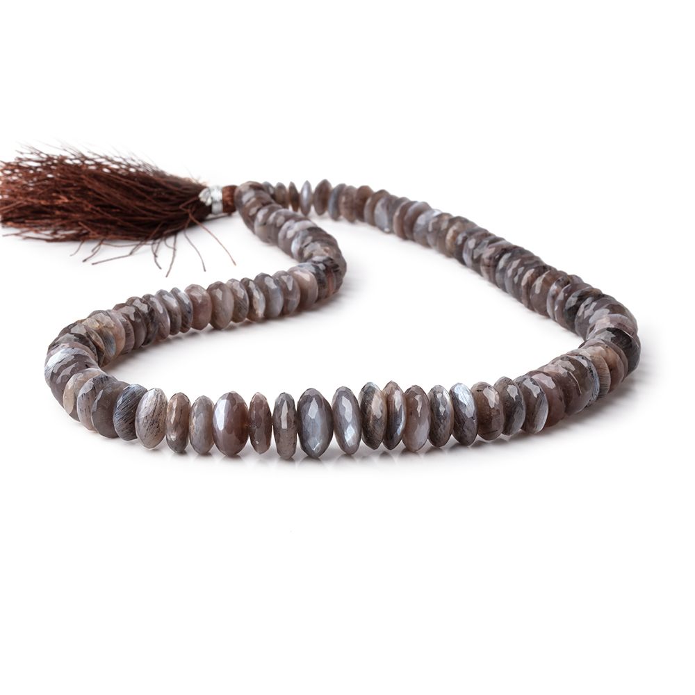 7-12mm Chocolate Moonstone German Faceted Rondelles 16 inch 100 Beads (ONLINE ORDER ONLY)