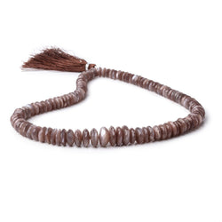 7-12mm Chocolate Moonstone German Faceted Rondelles 16 inch 109 Beads (ONLINE ORDER ONLY)