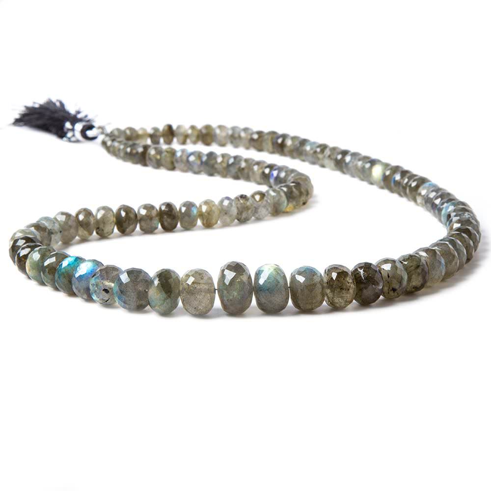 7-12mm Labradorite Faceted Rondelle 16 Inch 92 pieces (ONLINE ORDER ONLY)