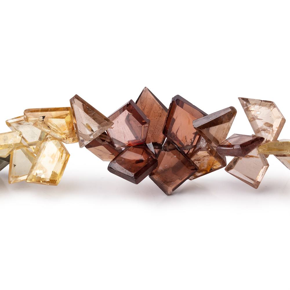 7-12mm Multi Color Golden Zircon Faceted Freeform 7.5 inch 72 Beads AAA (ONLINE ORDER ONLY)