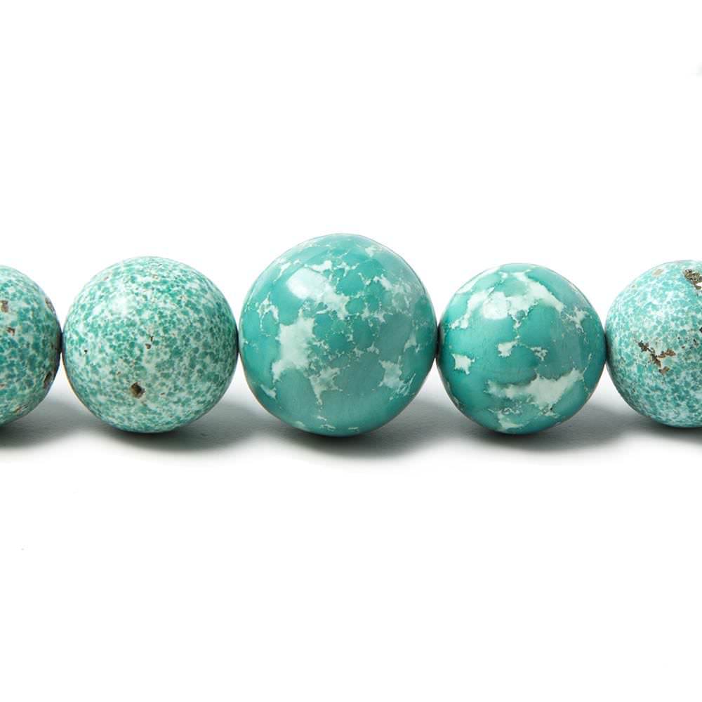 7-13.5mm Mongolian Turquoise plain round beads 18 inch 55 pieces (ONLINE ORDER ONLY)