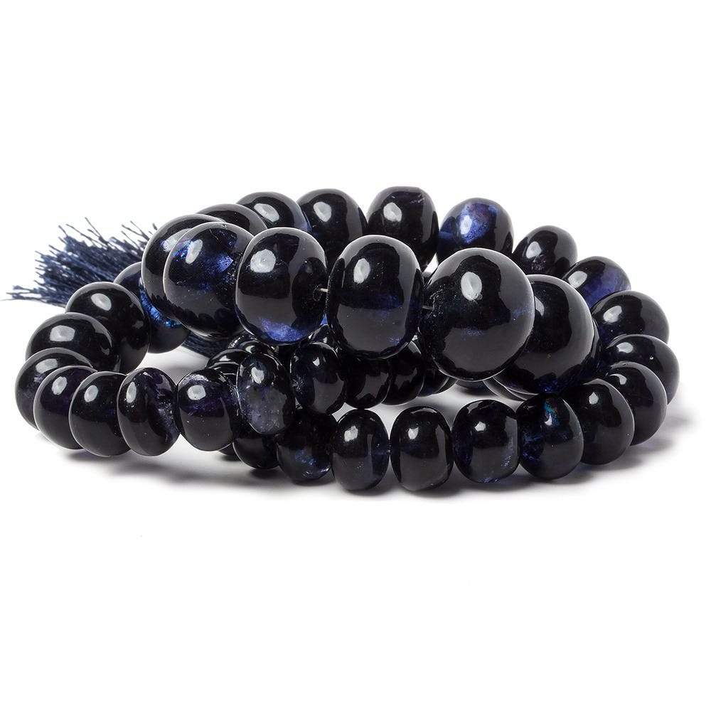 7-13mm Dark Blue Fluorite Plain Rondelle Beads 16 inch 54 pieces (ONLINE ORDER ONLY)