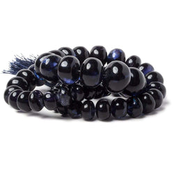 7-13mm Dark Blue Fluorite Plain Rondelle Beads 16 inch 54 pieces (ONLINE ORDER ONLY)