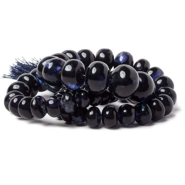 7-13mm Dark Blue Fluorite Plain Rondelle Beads 16 inch 54 pieces (ONLINE ORDER ONLY)