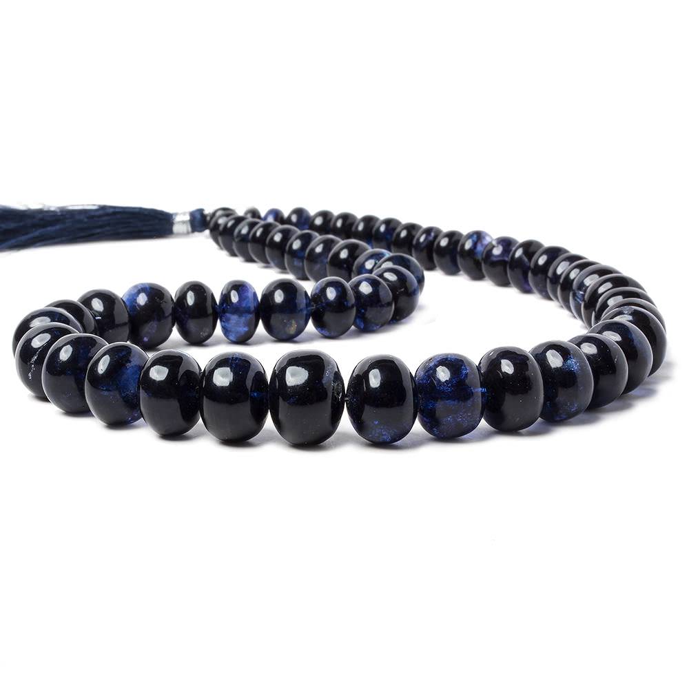 7-13mm Dark Blue Fluorite Plain Rondelle Beads 16 inch 54 pieces (ONLINE ORDER ONLY)