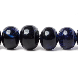 7-13mm Dark Blue Fluorite Plain Rondelle Beads 16 inch 54 pieces (ONLINE ORDER ONLY)