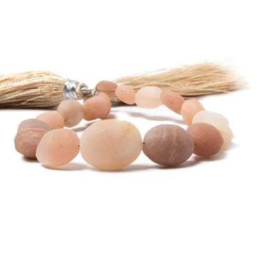 7-13mm Frosted Angel Skin Moonstone plain nugget beads 8 inch 17 pieces (ONLINE ORDER ONLY)