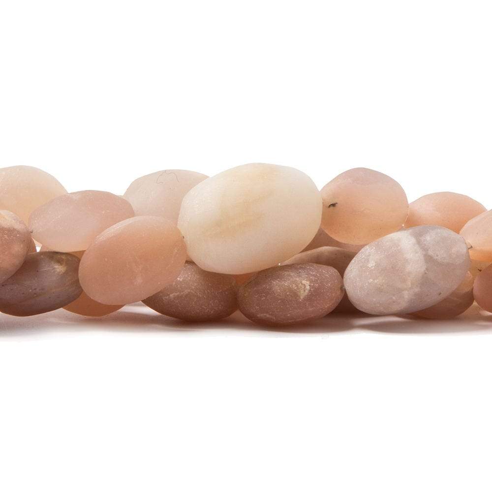 7-13mm Frosted Angel Skin Moonstone plain nugget beads 8 inch 17 pieces (ONLINE ORDER ONLY)