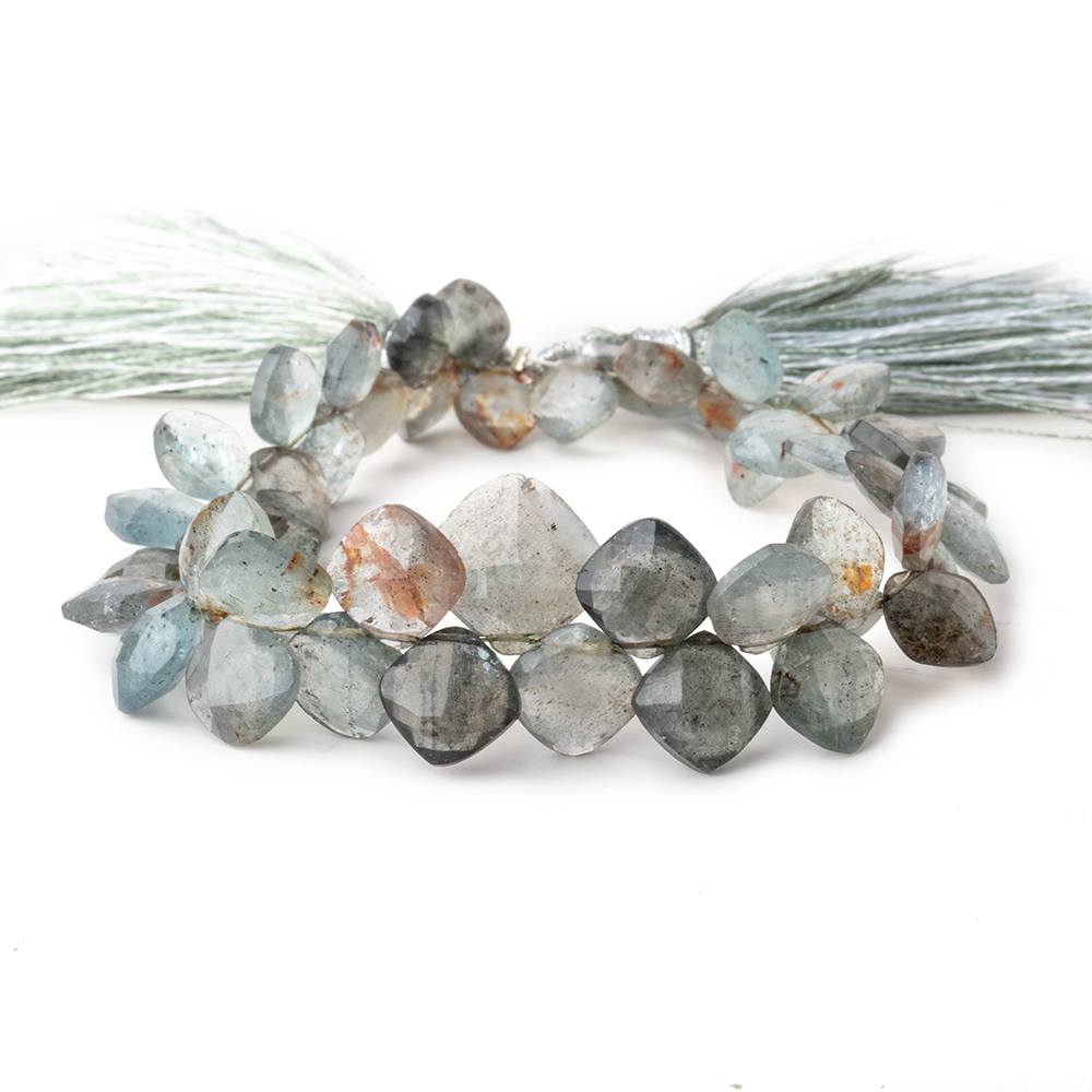 7-13mm Moss Aquamarine Faceted Pillow Beads 7.5 inch 49 pieces (ONLINE ORDER ONLY)