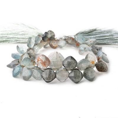 7-13mm Moss Aquamarine Faceted Pillow Beads 7.5 inch 49 pieces (ONLINE ORDER ONLY)