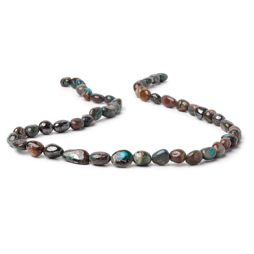 7-14mm Chrysocolla with Hematite Plain Nugget Beads 16 inch 49 pieces AA (ONLINE ORDER ONLY)