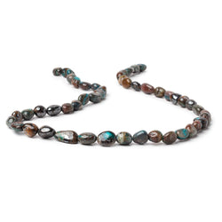 7-14mm Chrysocolla with Hematite Plain Nugget Beads 16 inch 49 pieces AA (ONLINE ORDER ONLY)