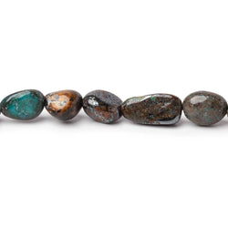 7-14mm Chrysocolla with Hematite Plain Nugget Beads 16 inch 49 pieces AA (ONLINE ORDER ONLY)