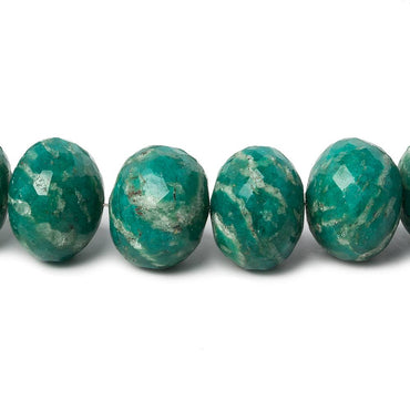 7-14mm Russian Amazonite faceted rondelle beads 15 inch 44 pieces A (ONLINE ORDER ONLY)
