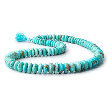 7-14mm Sleeping Beauty Turquoise Plain Rondelle Beads 20 inch 93 pieces AAA (ONLINE ORDER ONLY)