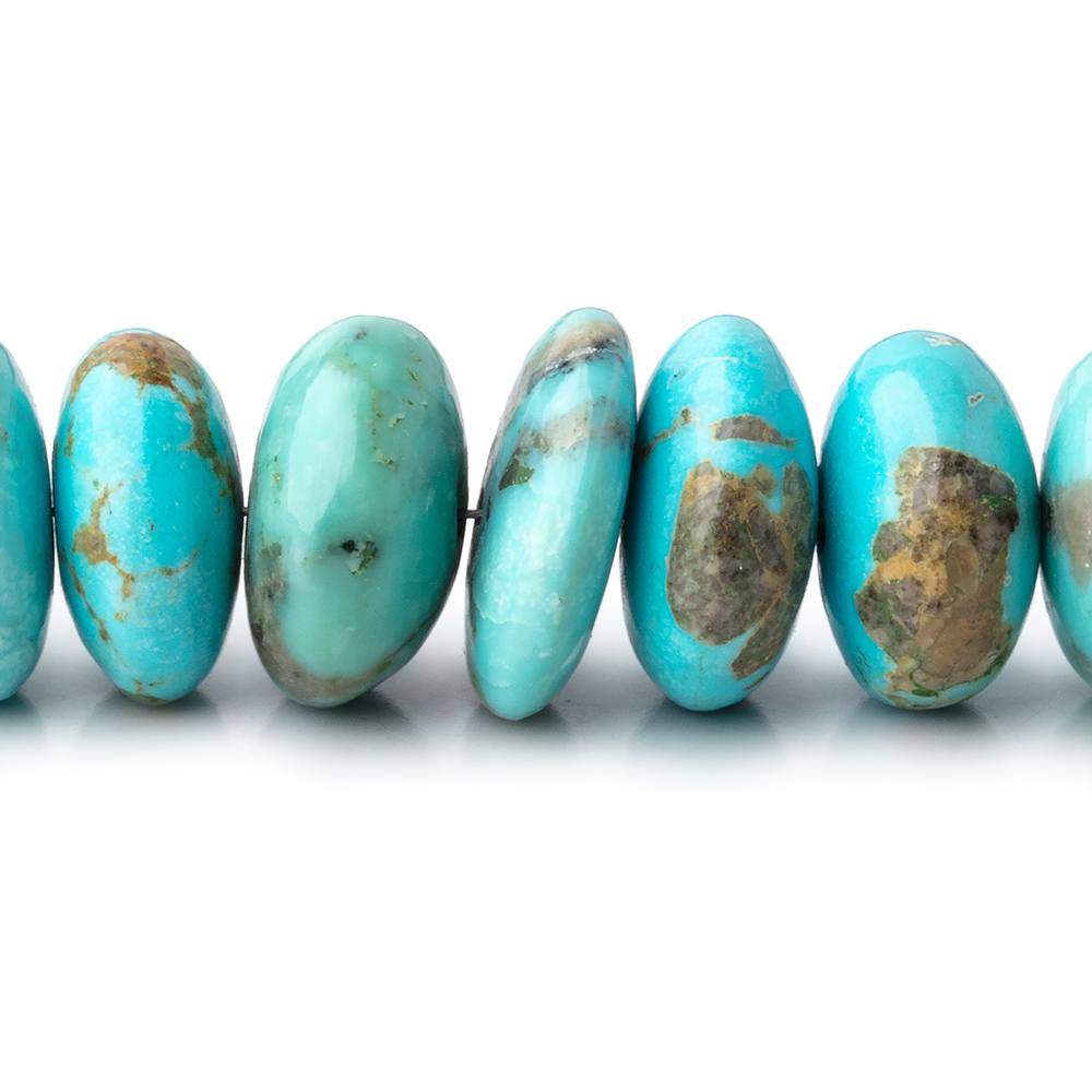 7-14mm Sleeping Beauty Turquoise Plain Rondelle Beads 20 inch 93 pieces AAA (ONLINE ORDER ONLY)