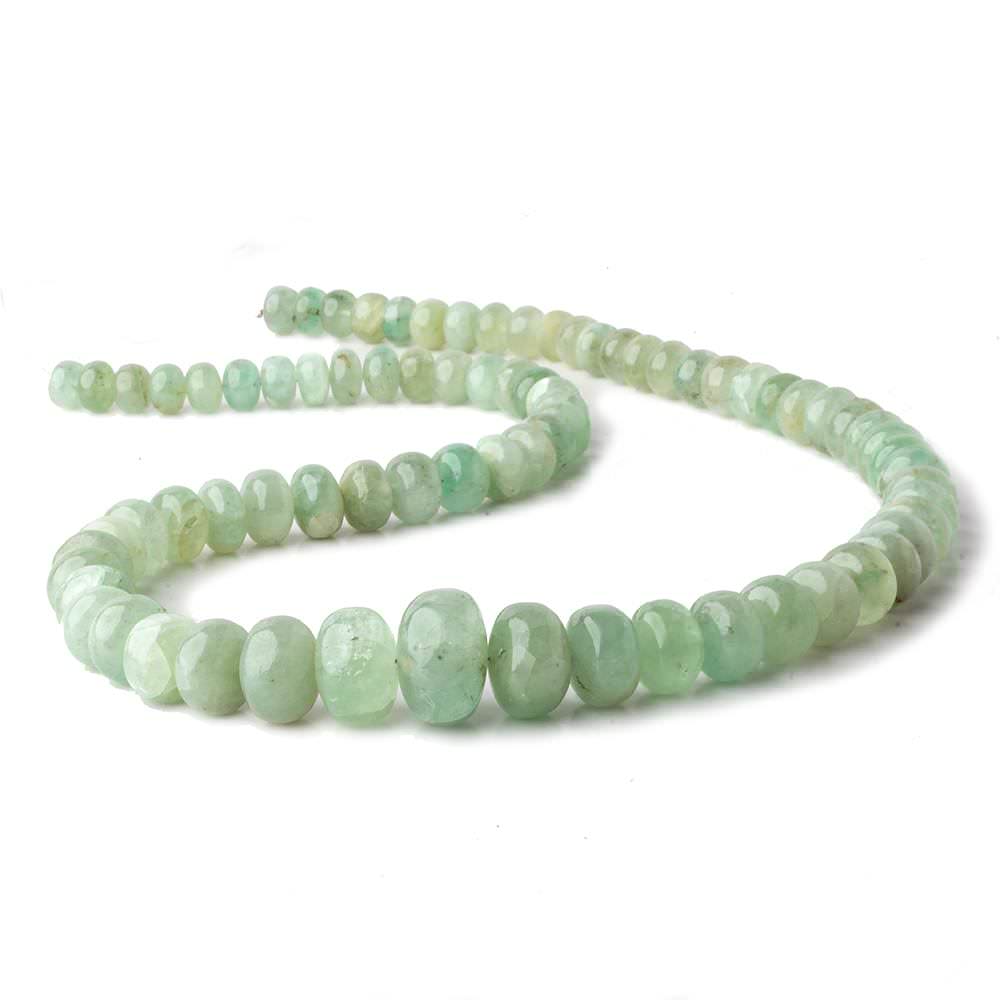 7-15mm Green Beryl plain rondelle beads 18 inch 77 pieces (ONLINE ORDER ONLY)