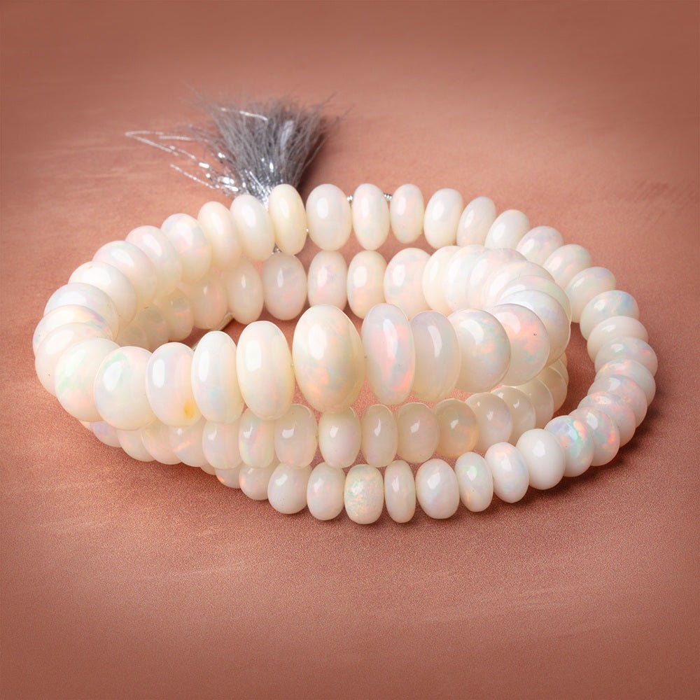 7-15mm Ethiopian Opal Plain Rondelle 20 inch 90 Beads AAA (ONLINE ORDER ONLY)