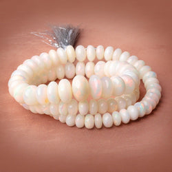 7-15mm Ethiopian Opal Plain Rondelle 20 inch 90 Beads AAA (ONLINE ORDER ONLY)