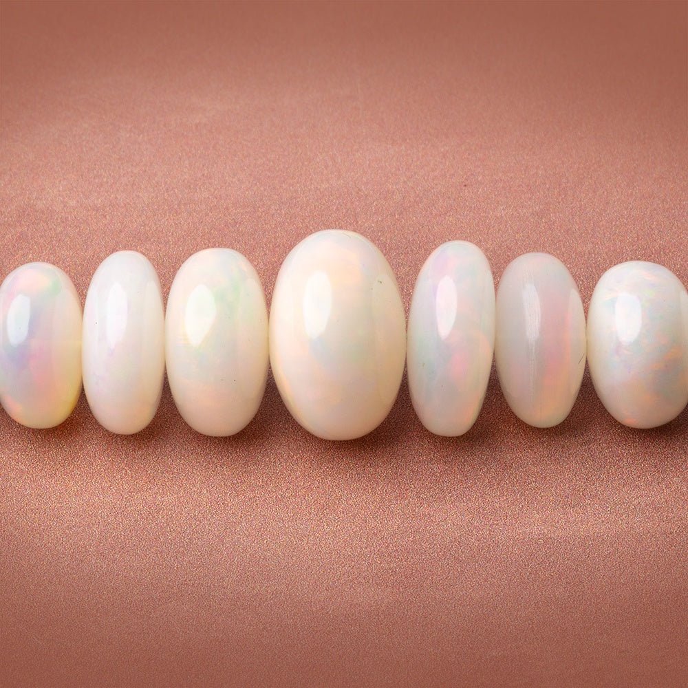 7-15mm Ethiopian Opal Plain Rondelle 20 inch 90 Beads AAA (ONLINE ORDER ONLY)
