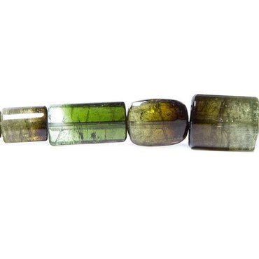 7-18mm Bi-tonal Avocado Green Tourmaline Beads Plain Tube 39 pcs (ONLINE ORDER ONLY)