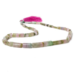 7-18mm Polychromatic Tourmaline Natural Crystal Tube Beads 18 inch 44 pieces (ONLINE ORDER ONLY)