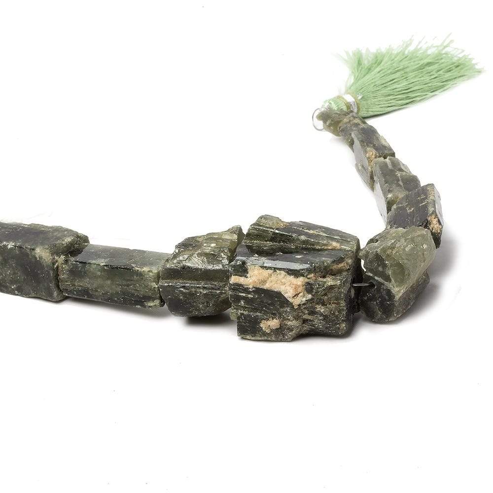 7-21mm Chrome Diopside Beads Unpolished Natural Crystal 8 inch 10 pieces (ONLINE ORDER ONLY)