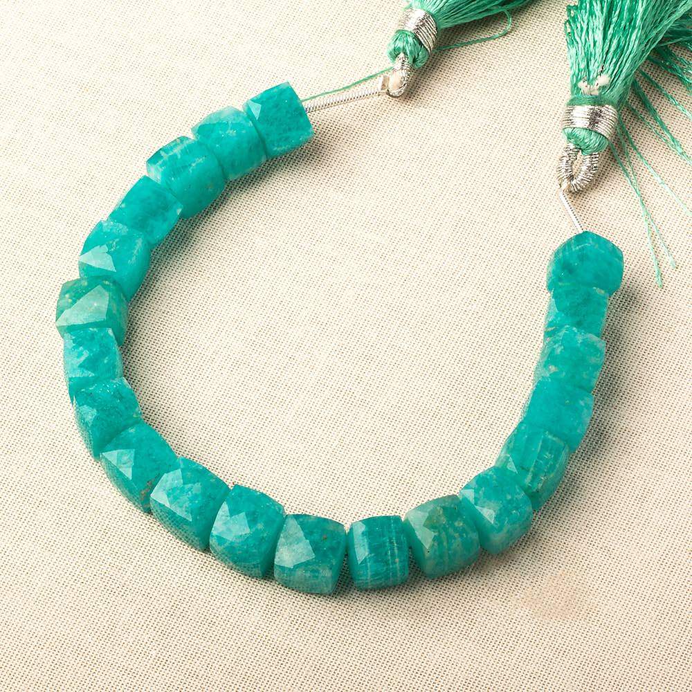 7-7.5mm Amazonite faceted cube beads 5.75 inch 20 pieces (ONLINE ORDER ONLY)