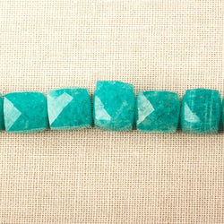 7-7.5mm Amazonite faceted cube beads 5.75 inch 20 pieces (ONLINE ORDER ONLY)