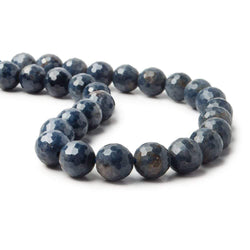 7-7.5mm Blue Sapphire Faceted Round Beads 8 inch 27 pieces A (ONLINE ORDER ONLY)
