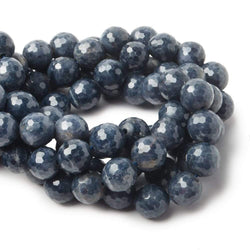 7-7.5mm Blue Sapphire Faceted Round Beads 8 inch 27 pieces A (ONLINE ORDER ONLY)