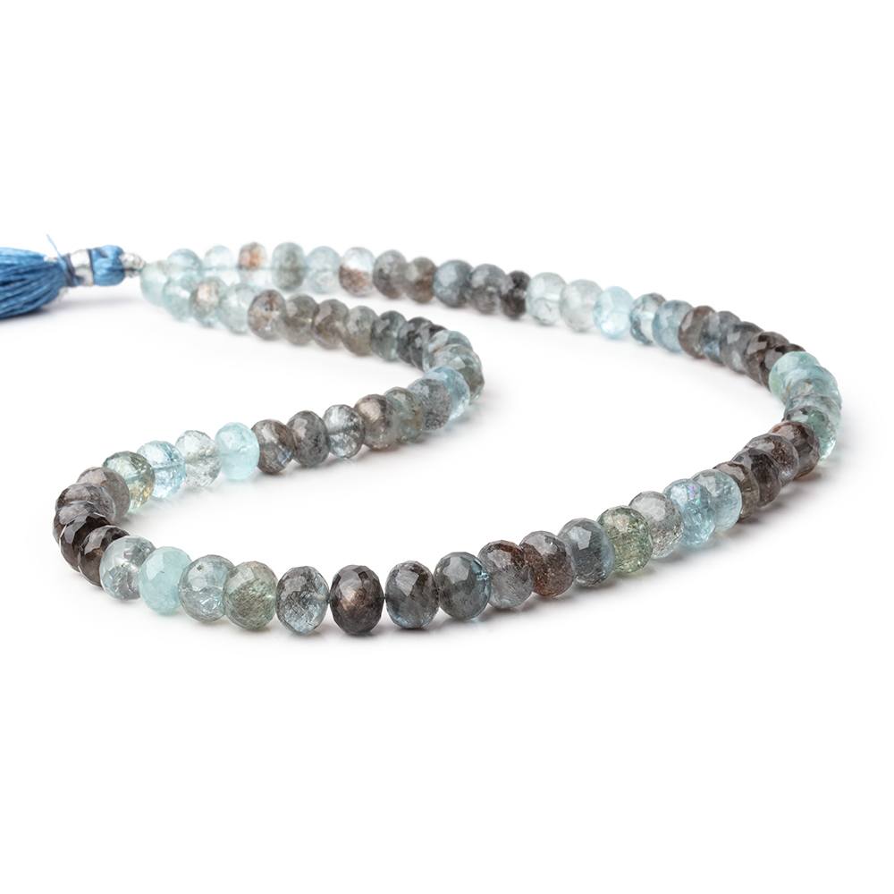 7-7.5mm Copper Moss Aquamarine Faceted Rondelle Beads 16 inch 74 pieces AAA (ONLINE ORDER ONLY)