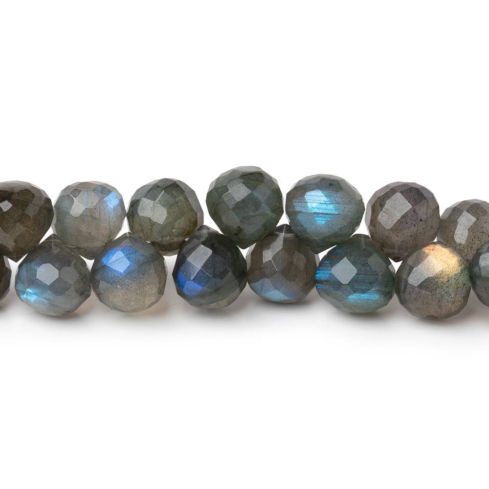 7-7.5mm Labradorite Faceted Candy Kiss Beads 8 inch 50 pieces AA (ONLINE ORDER ONLY)