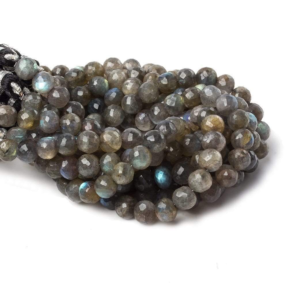 7-7.5mm Labradorite faceted round beads 8 inch 28 pieces A (ONLINE ORDER ONLY)