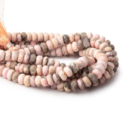 7-7.5mm Matte Rhodochrosite Plain Rondelles 7.5 inch 40 Beads (ONLINE ORDER ONLY)
