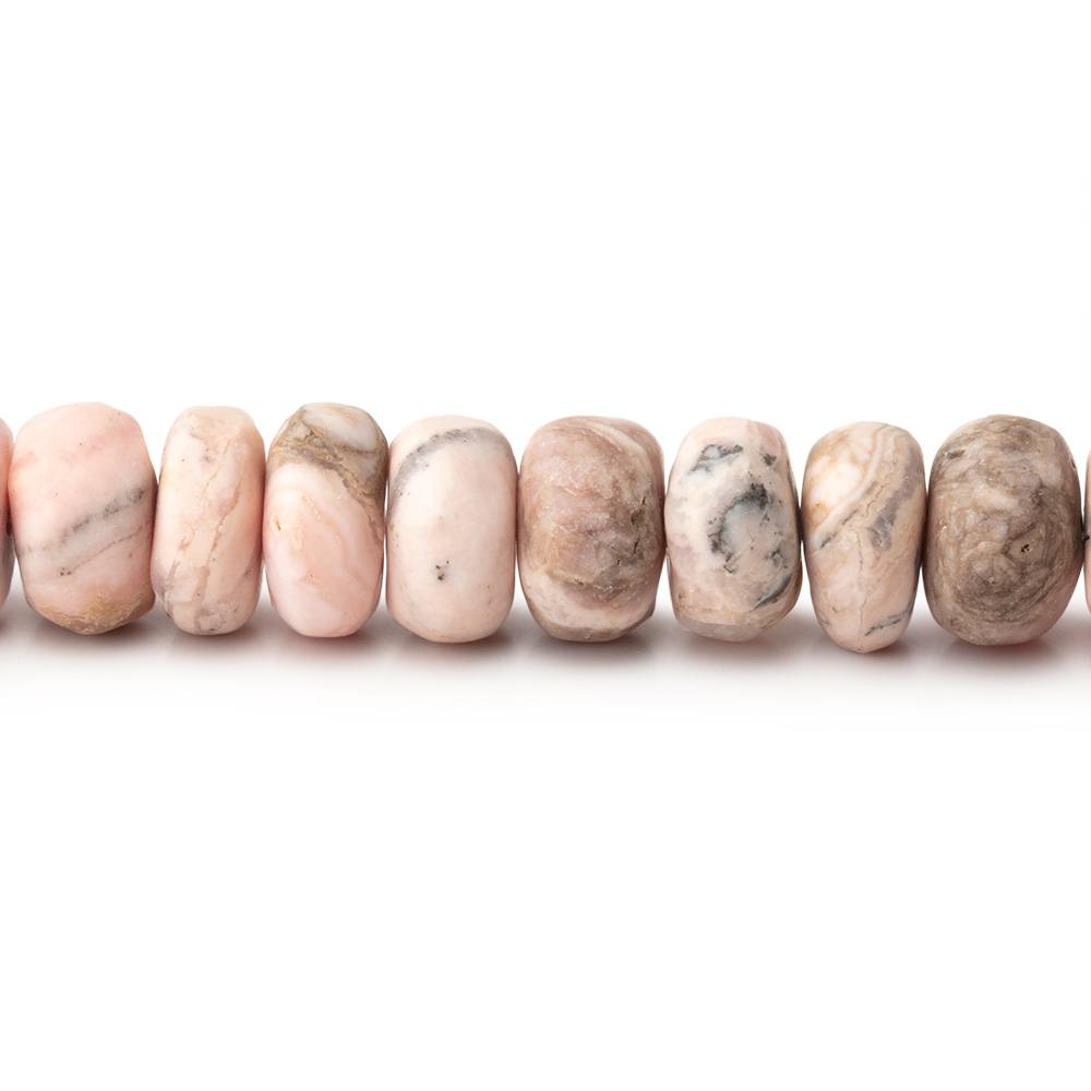 7-7.5mm Matte Rhodochrosite Plain Rondelles 7.5 inch 40 Beads (ONLINE ORDER ONLY)