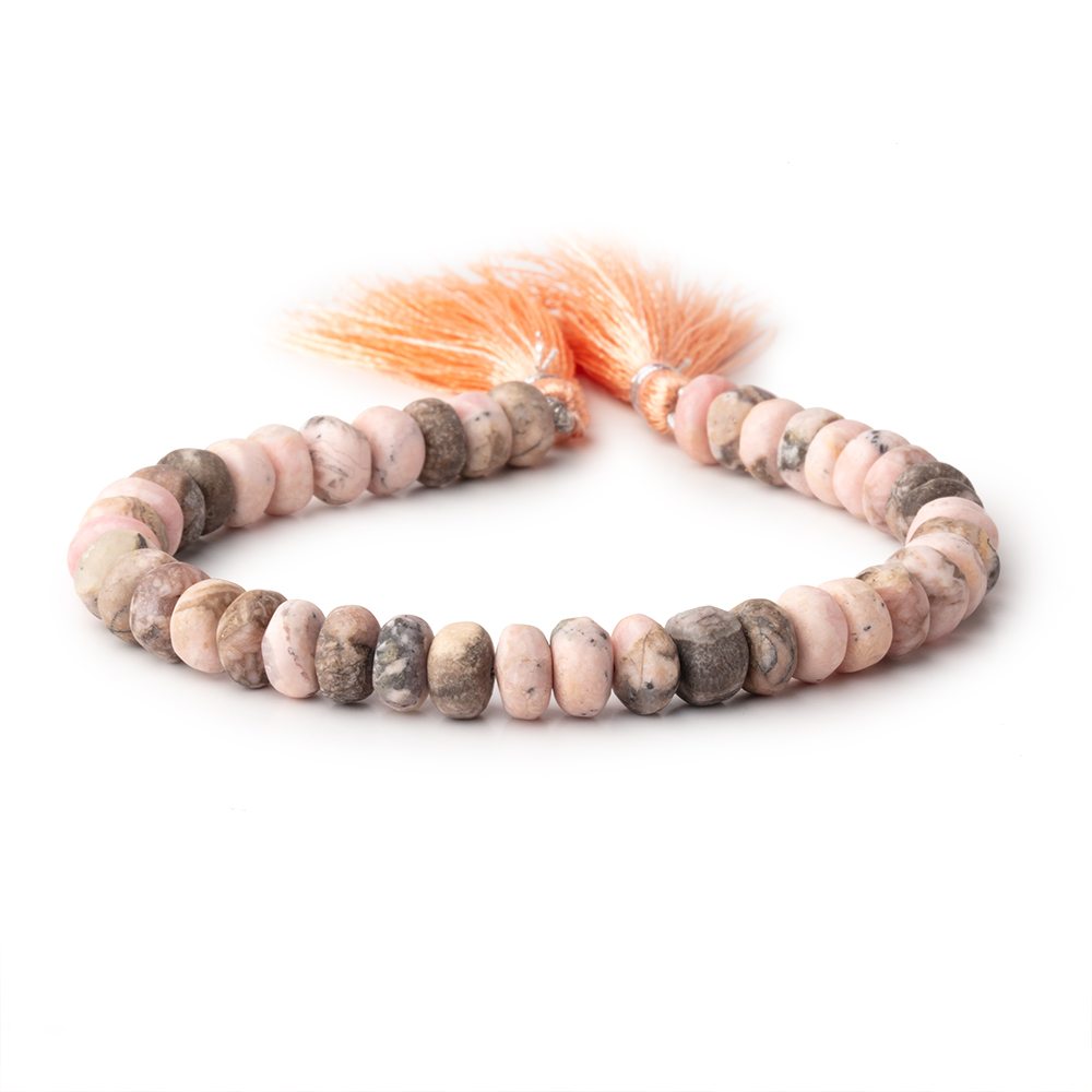 7-7.5mm Matte Rhodochrosite Plain Rondelles 7.5 inch 40 Beads (ONLINE ORDER ONLY)