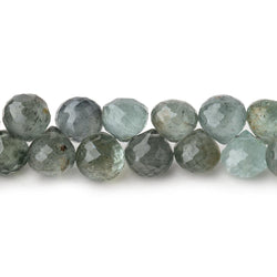 7-7.5mm Moss Aquamarine Faceted Candy Kiss Beads 8 inch 60 pieces (ONLINE ORDER ONLY)