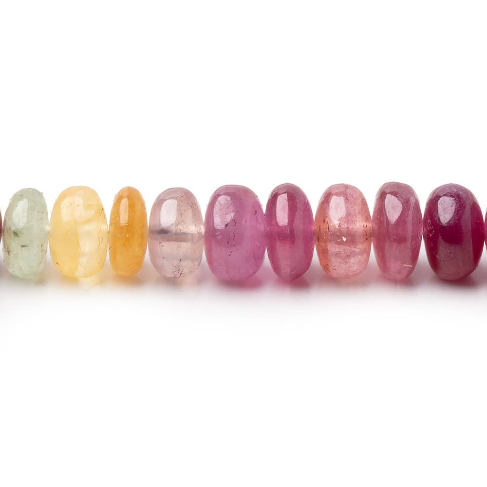 7-7.5mm Multi Color Sapphire Plain Rondelle Beads 18 inch 112 pieces AA (ONLINE ORDER ONLY)