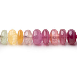 7-7.5mm Multi Color Sapphire Plain Rondelle Beads 18 inch 112 pieces AA (ONLINE ORDER ONLY)