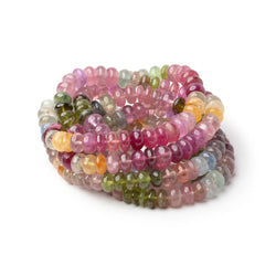 7-7.5mm Multi Color Sapphire Plain Rondelle Beads 18 inch 112 pieces AA (ONLINE ORDER ONLY)