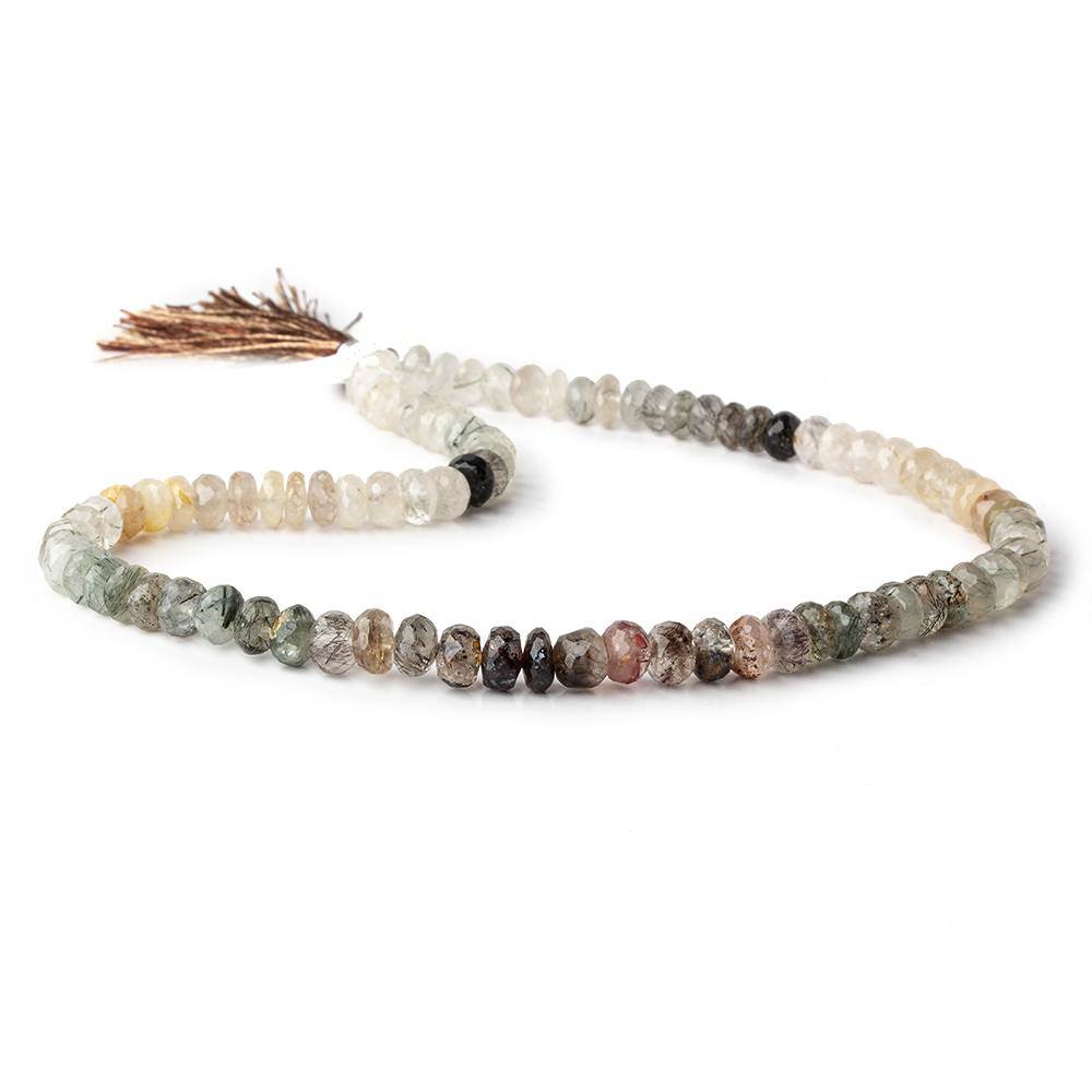 7mm Multi Rutilated Quartz faceted rondelle Beads 15.5 inch 80 pieces (ONLINE ORDER ONLY)