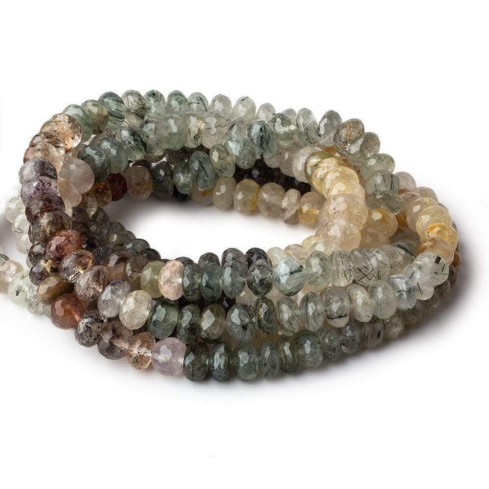 7mm Multi Rutilated Quartz faceted rondelle Beads 15.5 inch 80 pieces (ONLINE ORDER ONLY)