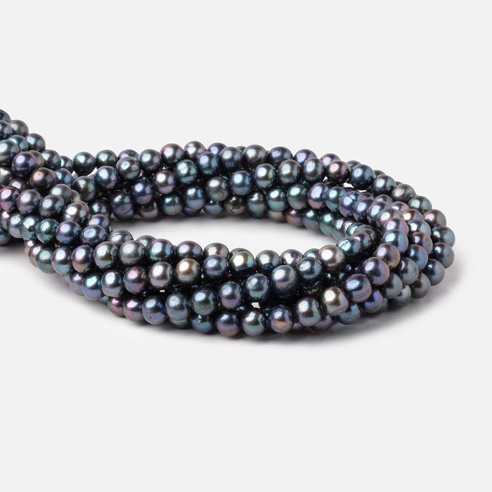 7-7.5mm Peacock Off Round Freshwater Pearls 16 inch 59 Beads (ONLINE ORDER ONLY)