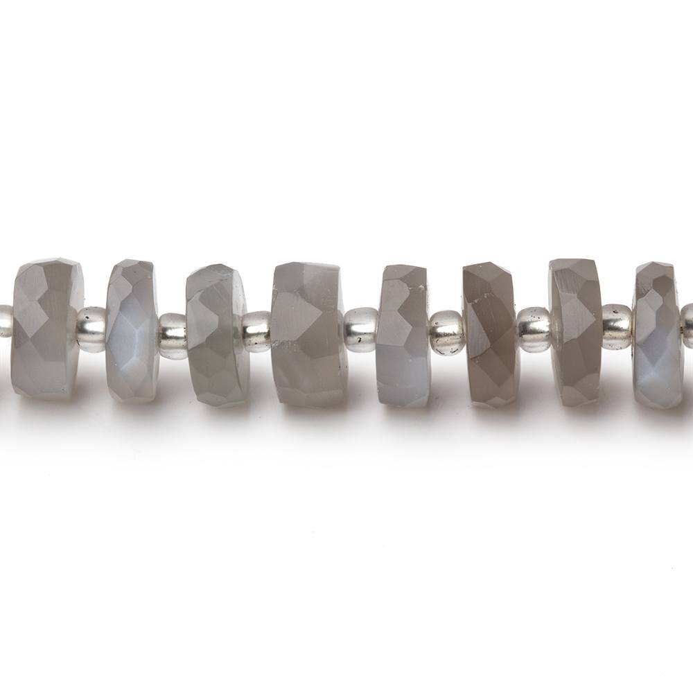 7-7.5mm Platinum Grey Moonstone Faceted Heishi Beads 16 inch 98 pieces (ONLINE ORDER ONLY)