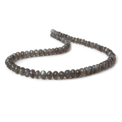 7-7.5mm Platinum Grey Moonstone Faceted Rondelles 16 inch 78 beads A (ONLINE ORDER ONLY)